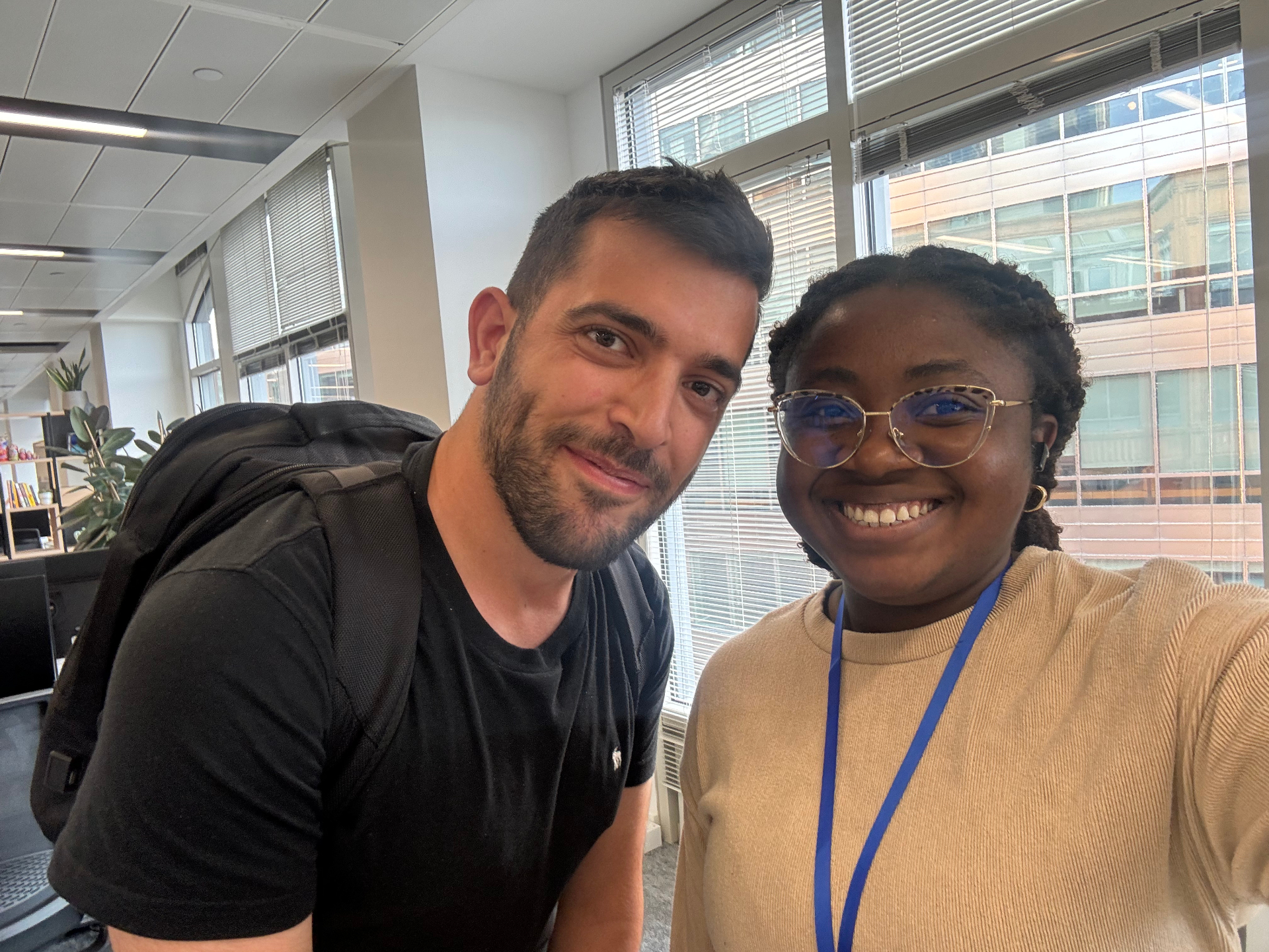 With a Busuu teammate at the London office