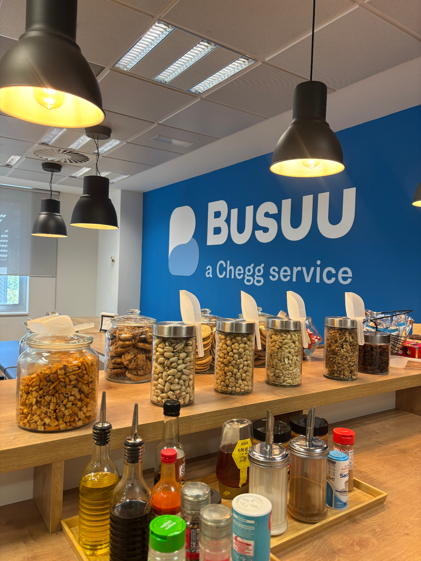 The Busuu Madrid office snack bar