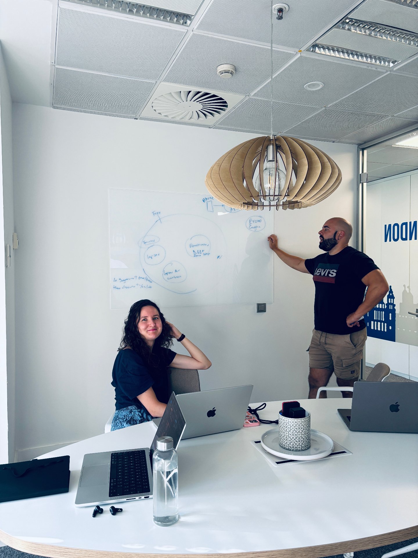 Whiteboard session with teammates in the London office